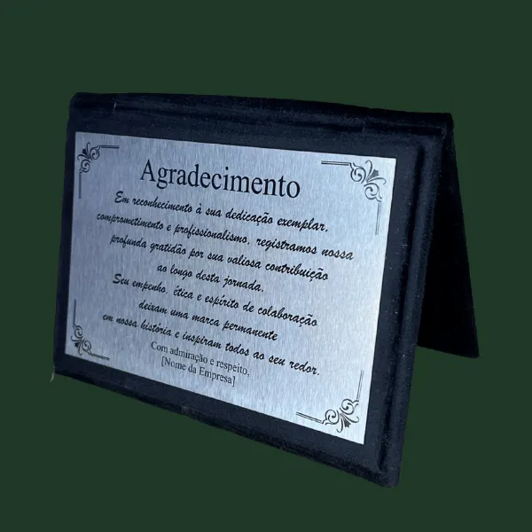 Placa de Homenagem personalizada
